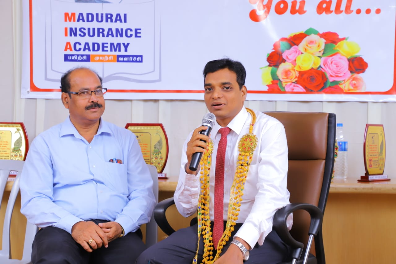 Experience Sharing  at Madurai Insurance Academy.