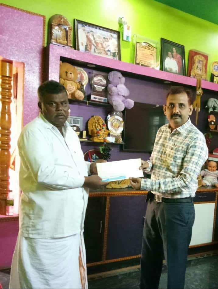 I am very happy hand over Heaith insurance claim cheque  to Mr RANGAPPA sir