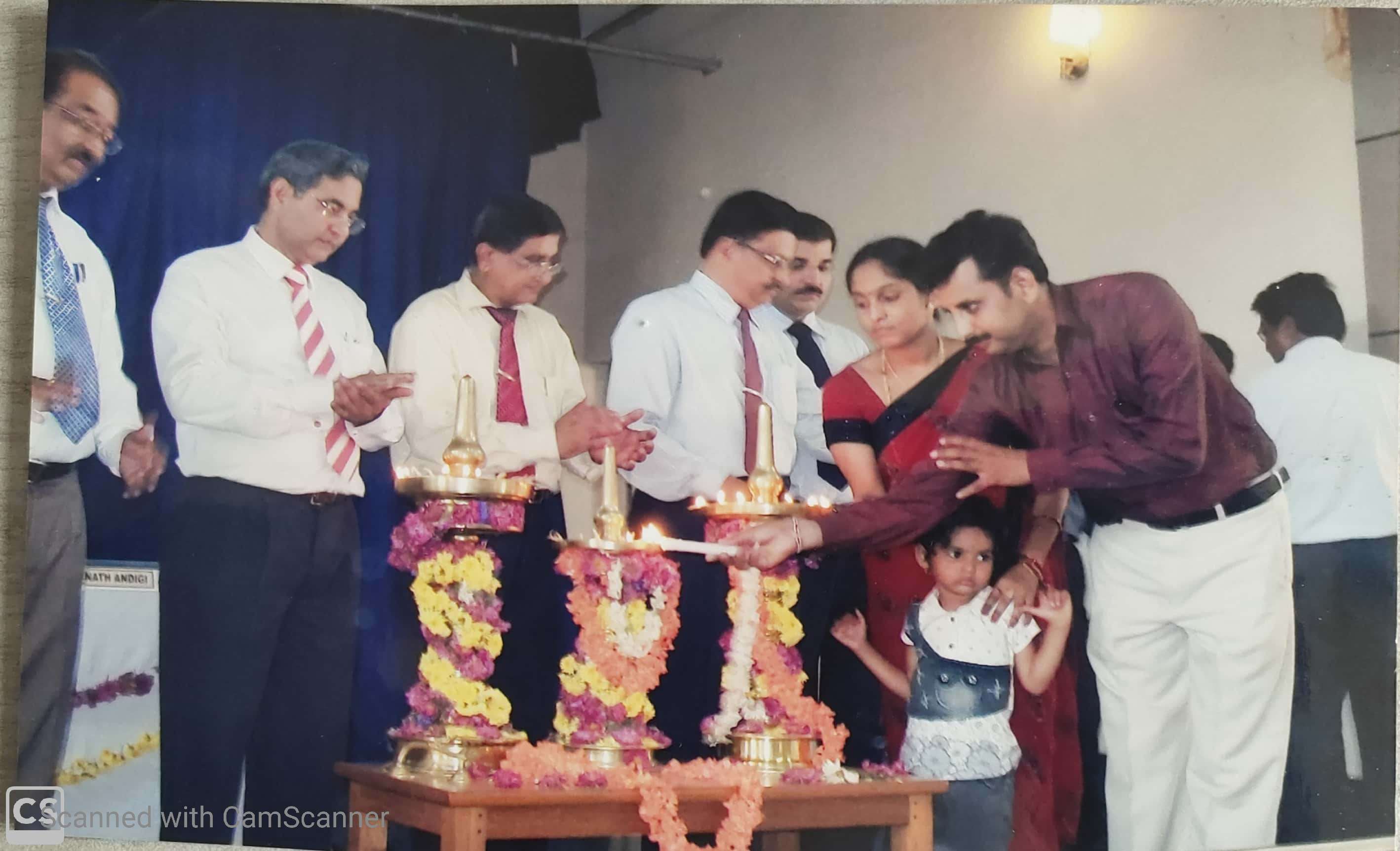 Lightning the lamp with my family at Subramanya