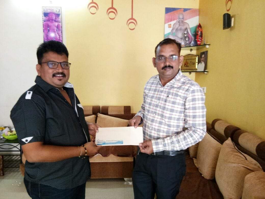 Happy to handover Health insurance claim cheque to Mr. VARADHAMAN sir