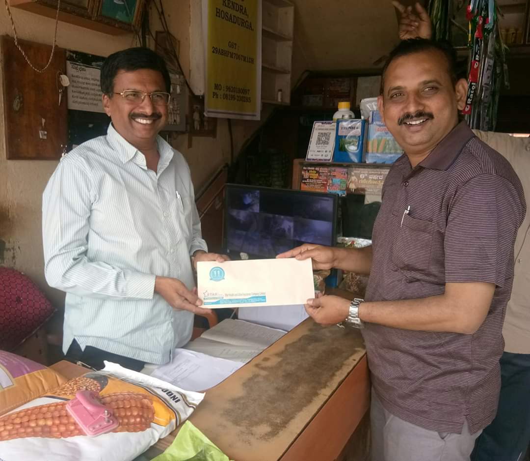 Happy to handover Health insurance claim cheque to Mr. LAVAKUMAR  sir