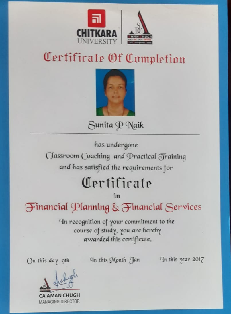 CERTIFICATE OF COMPLETION