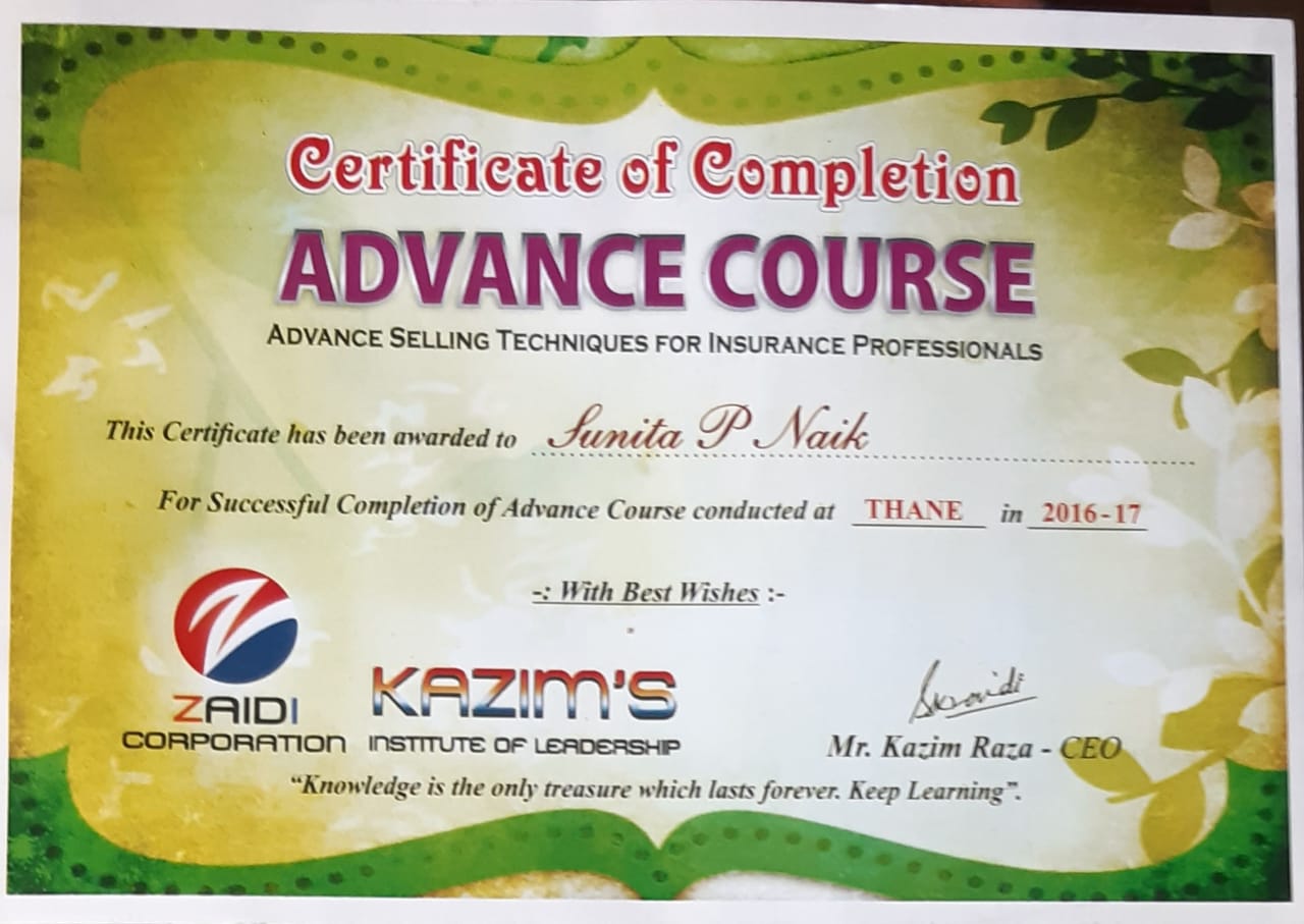 CERTIFICATE OF COMPLETION