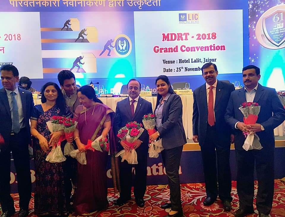 Feliciated for Early MDRT in 2017 at JAIPUR
