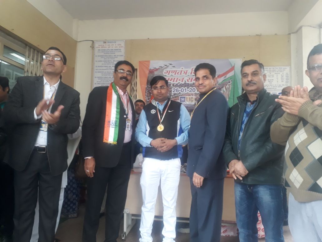 Honoring from Chief Manager for achieving  Gold Medal