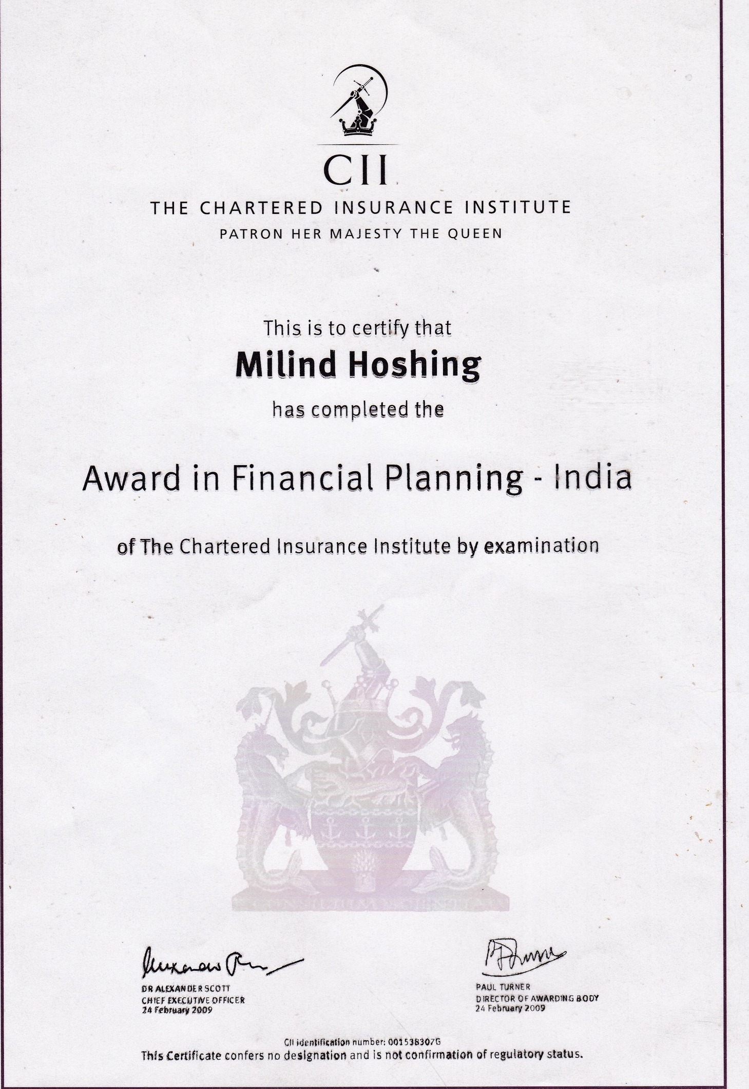 Award in Financial Planning