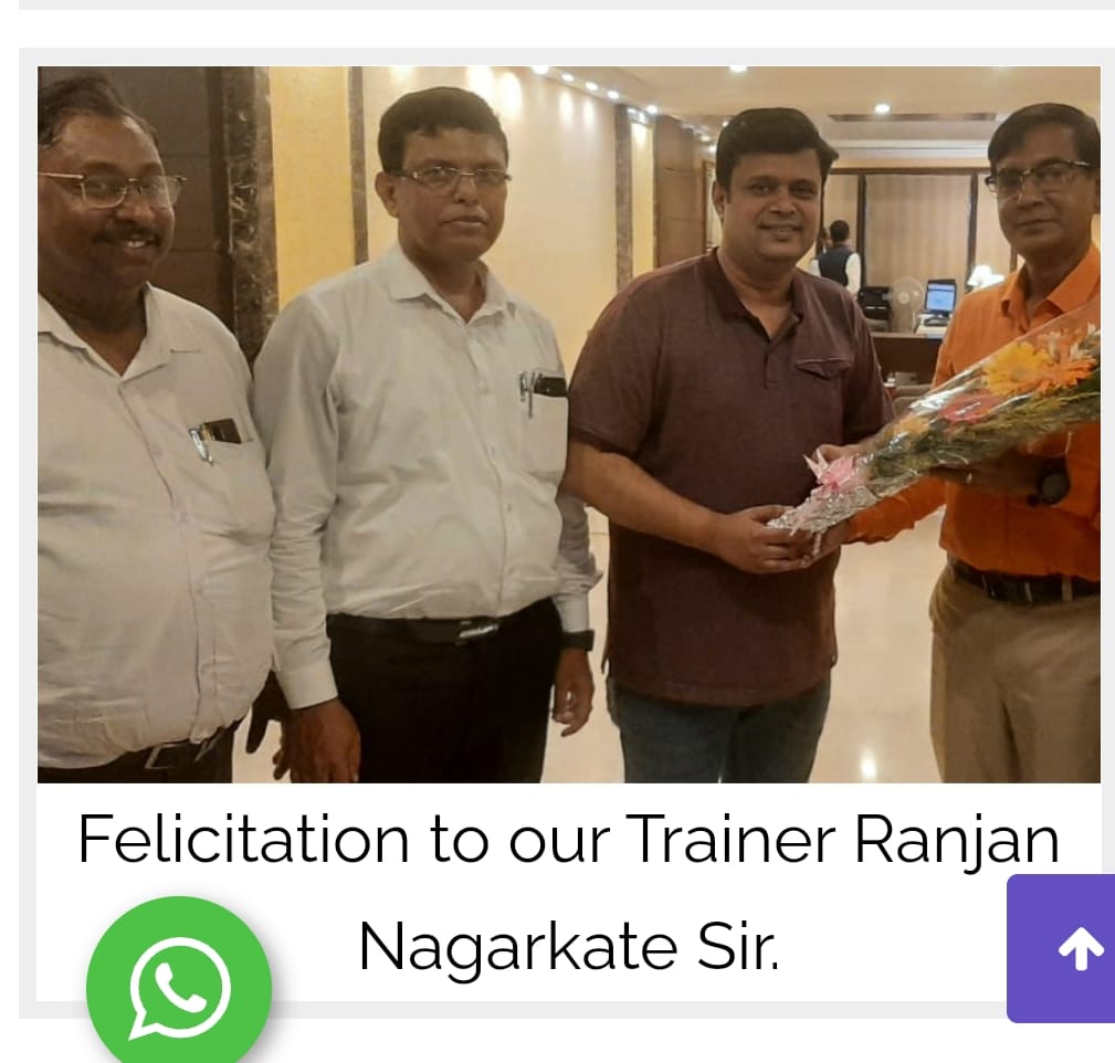 Felicitation to our Trainer Mr Ranjan Nagarkatte