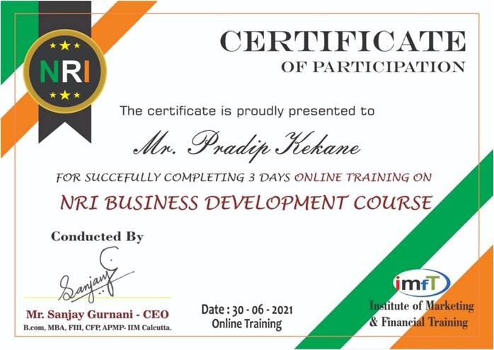 NRI Business Development Course