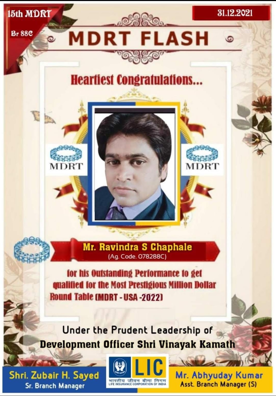 Honored for Achieve MDRT