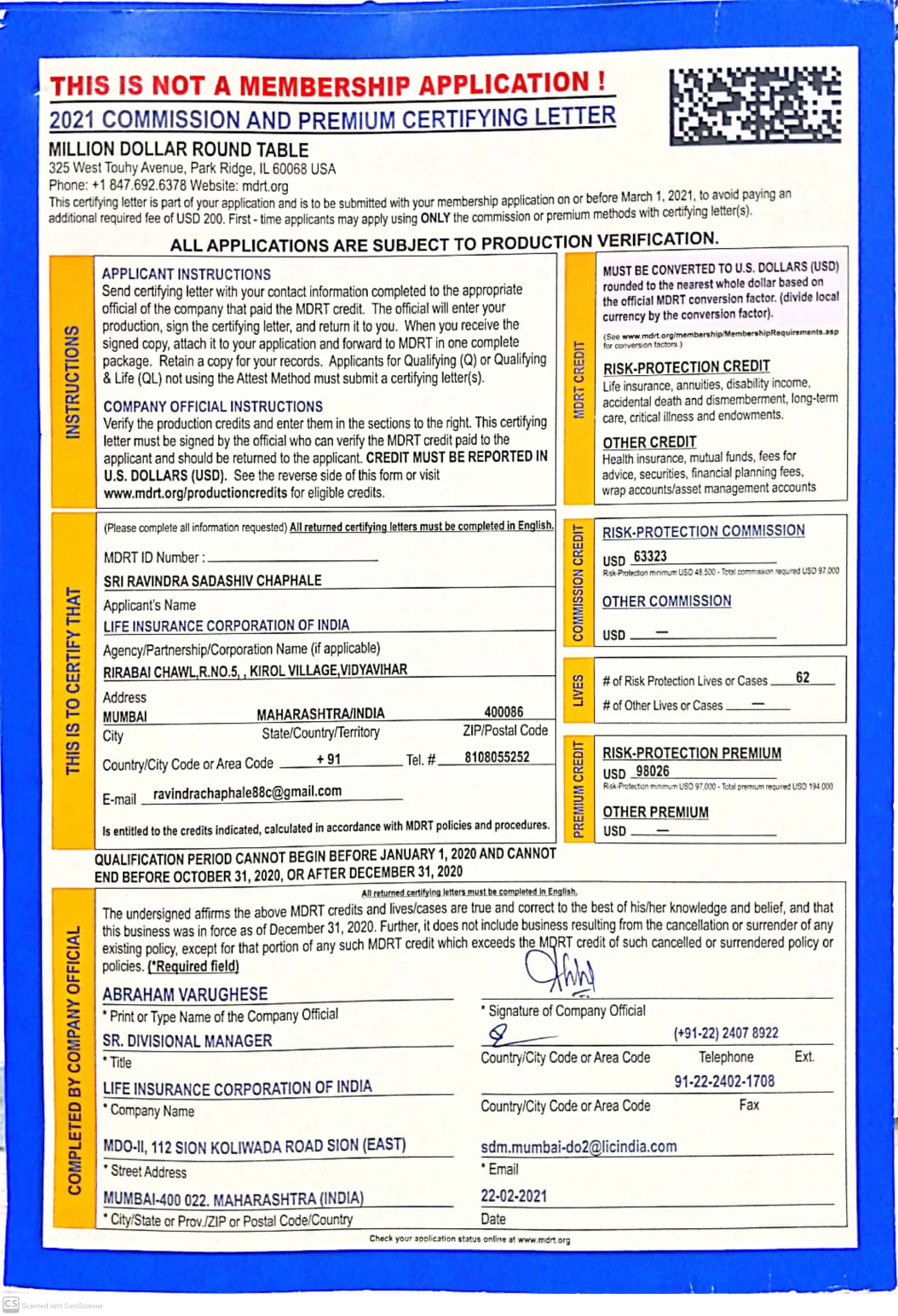Certificate Best Performance Mediclam 2021