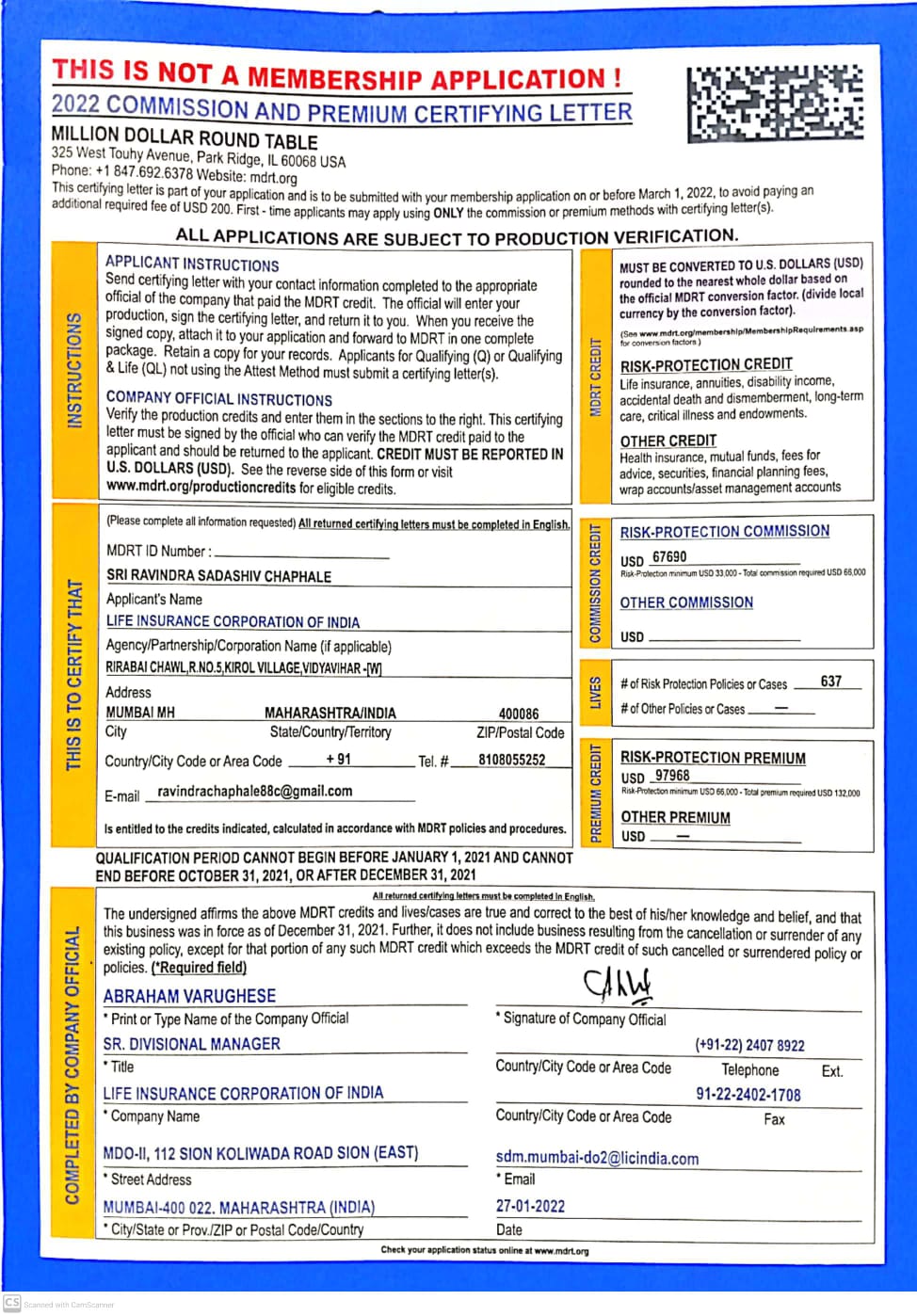 Certificate Best Performance Mediclam 2022