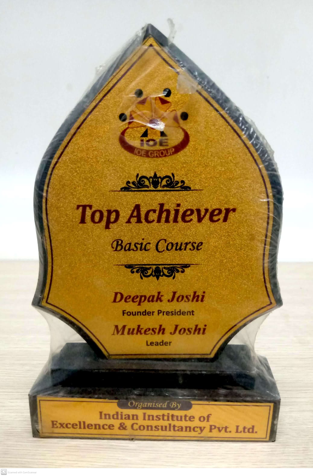 Received Trophy for Top Achiever in Branch