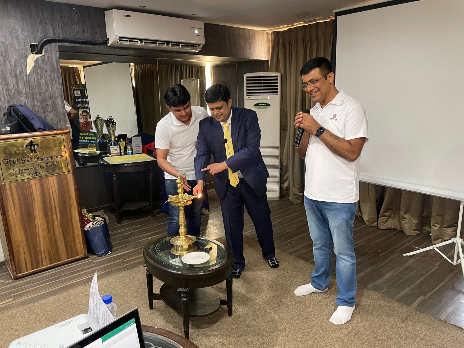 Lighting the lamp With Ranjan Sir