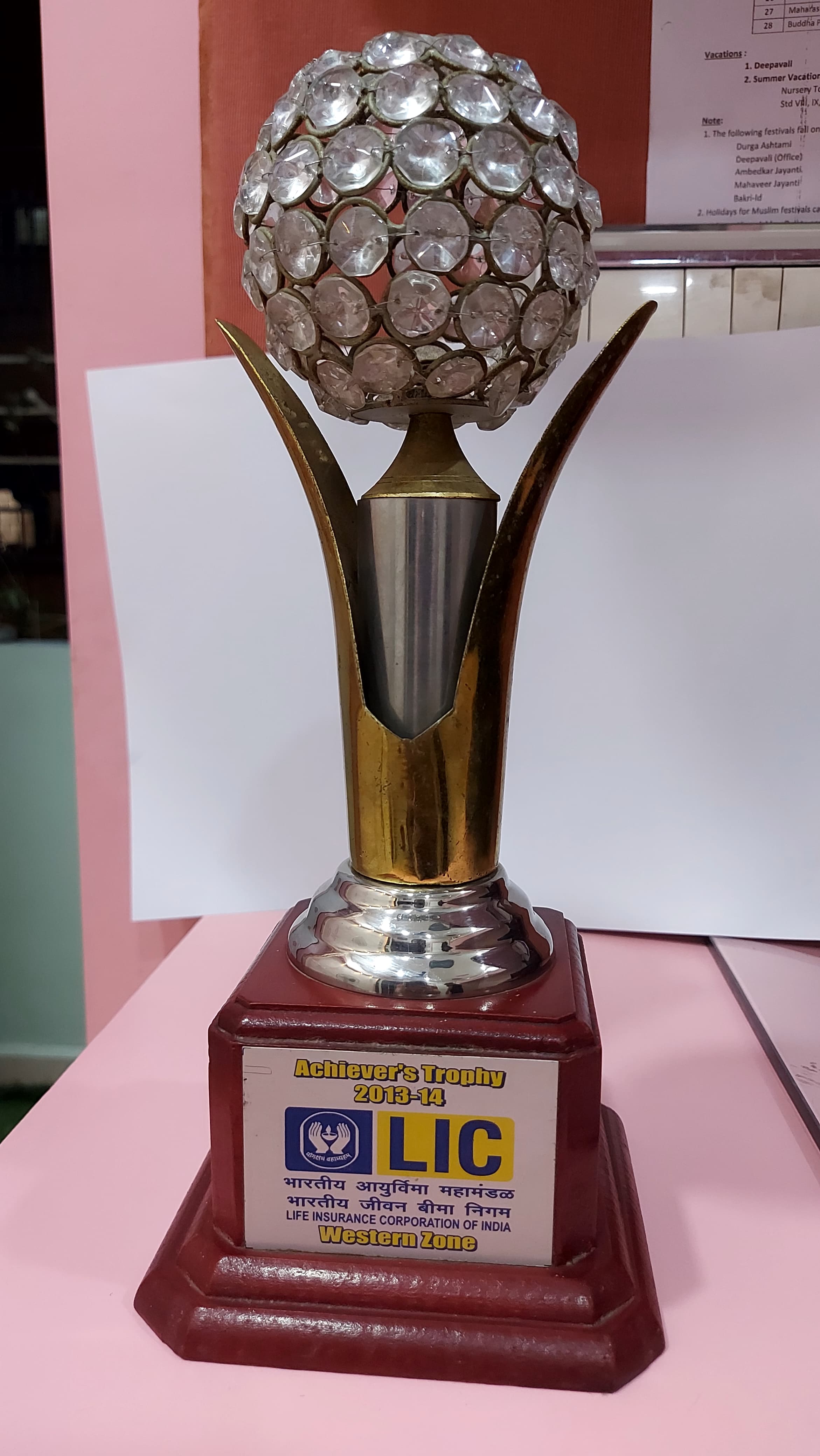 Trophy For Achiever 2013-14