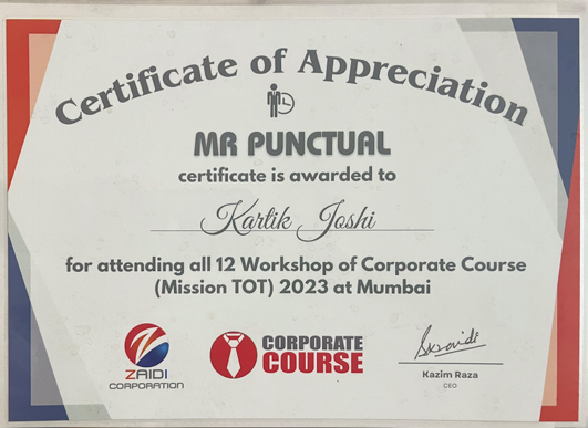 Certificate Of Appreciation