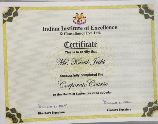 Certificate Of Corporate Course
