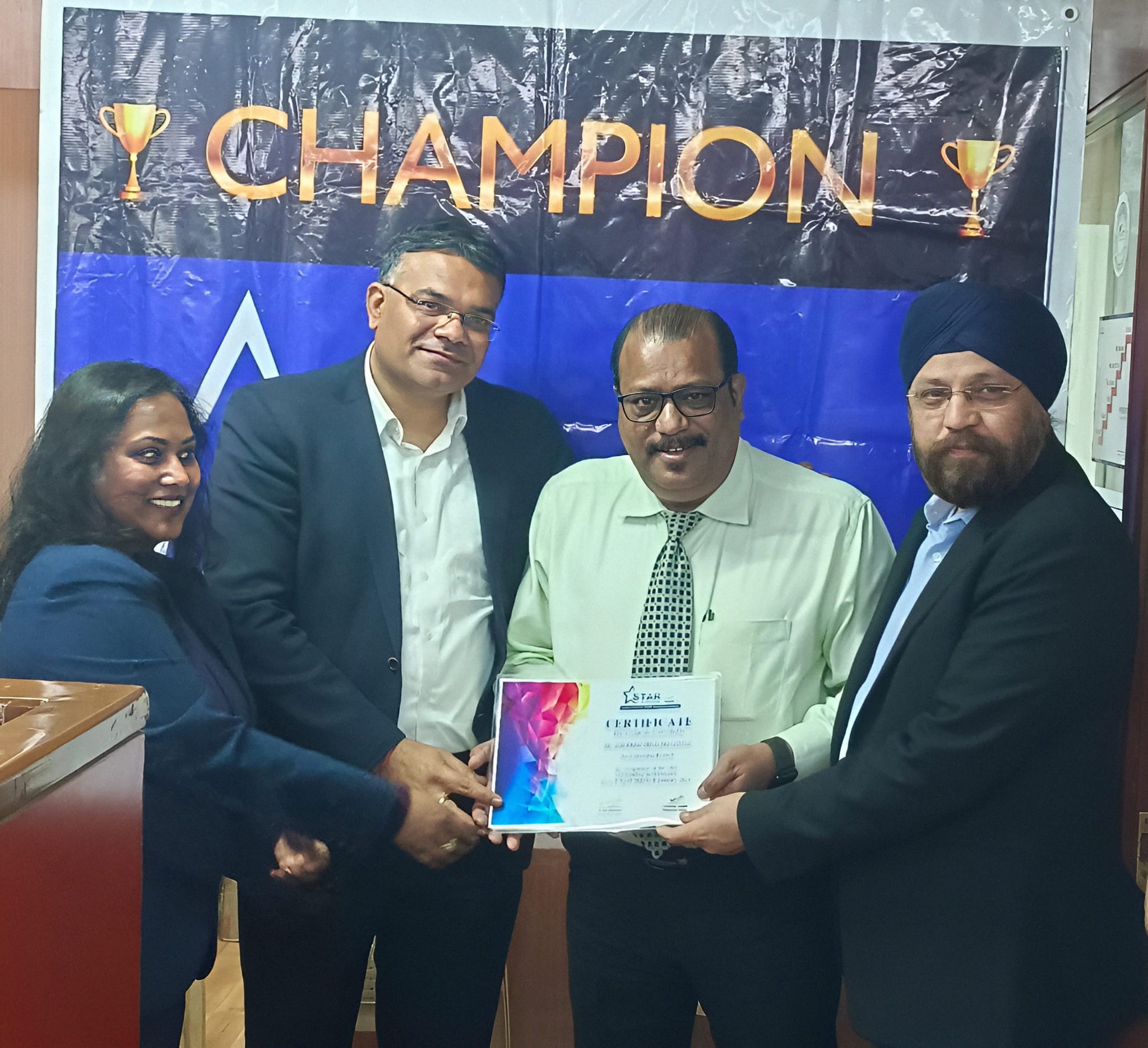 On January 10, 2024, Mr. Kapil Bajaj (EVP), Mr. Charanjit Singh (ZM), and Ms. Priyanka, the GMC Vertical Manager at Star Health, recognized my exceptional contributions from April 1, 2023, to January 8, 2024