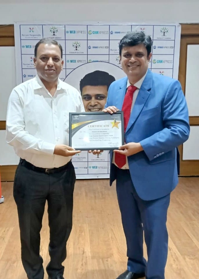 Certificate Received for Best Achievement