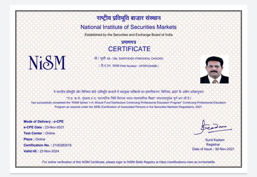NISM Certificates