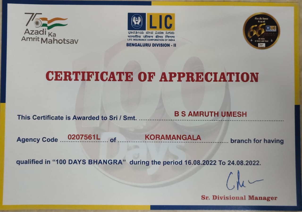 Certificate for Appreciation