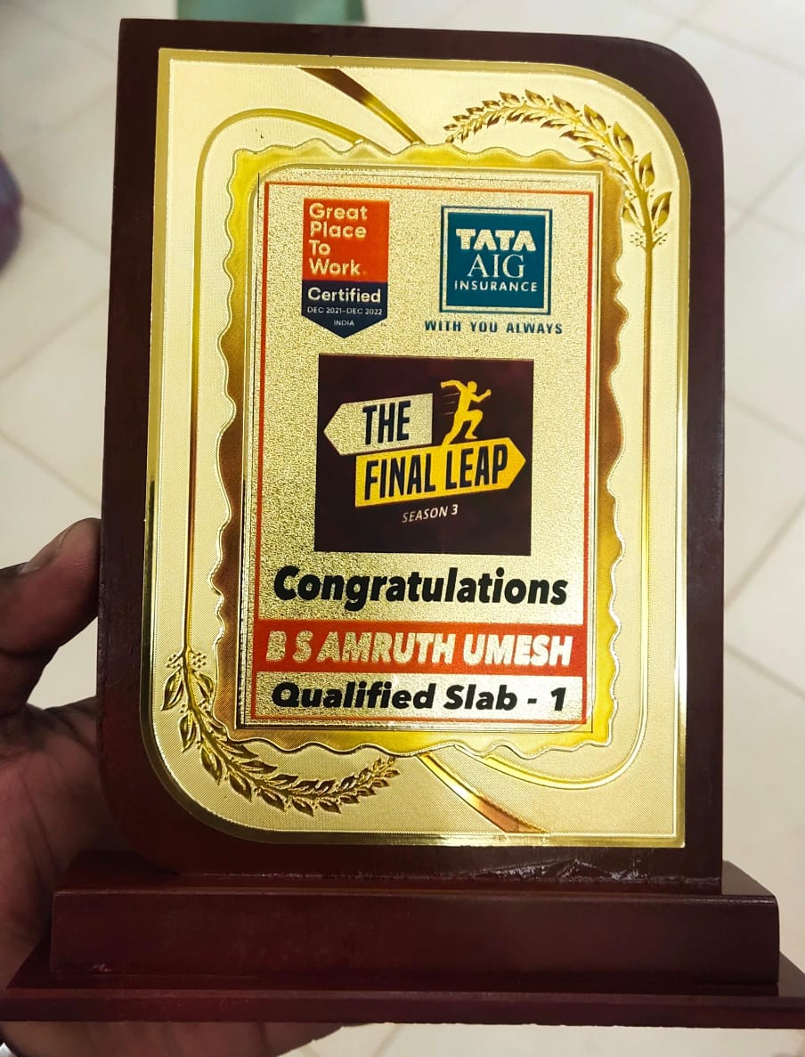 Trophy for Qualified Slab -1