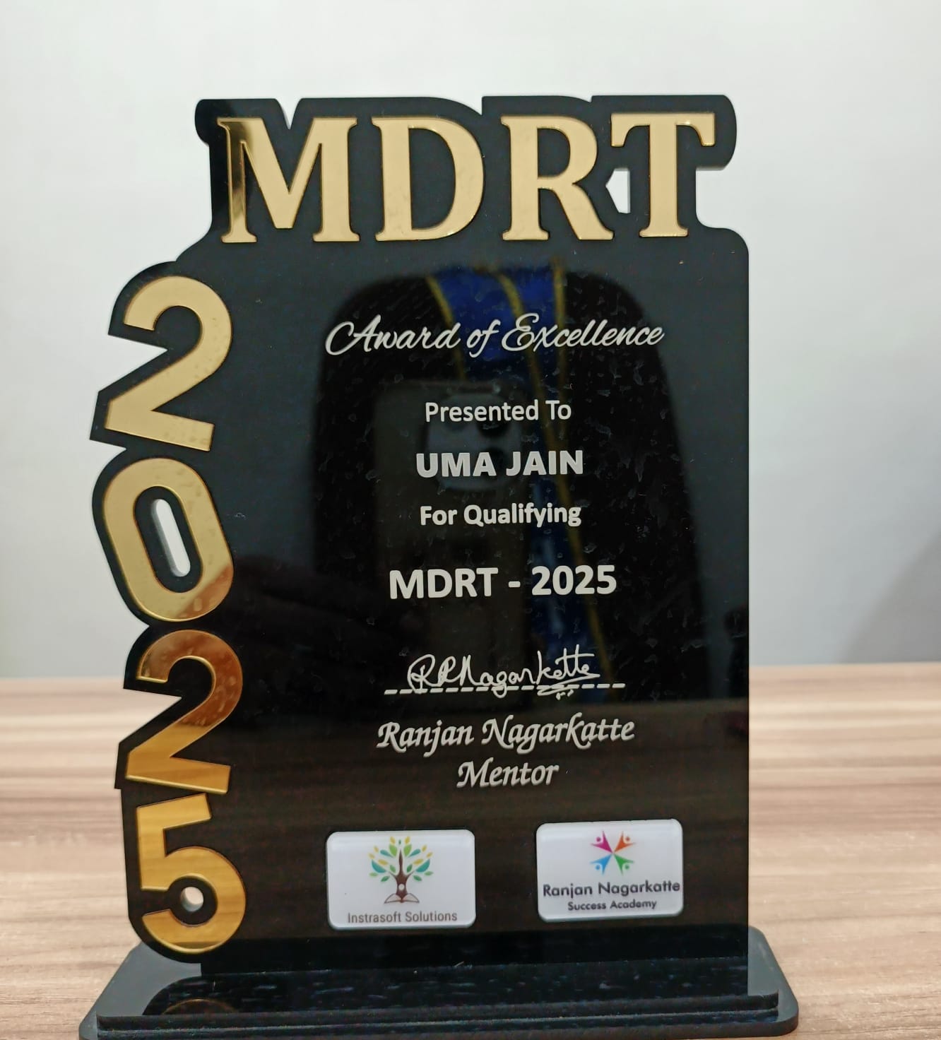 AWARD OF EXCELLENCE- FROM MENTOR RANJAN  NAGARKATTE