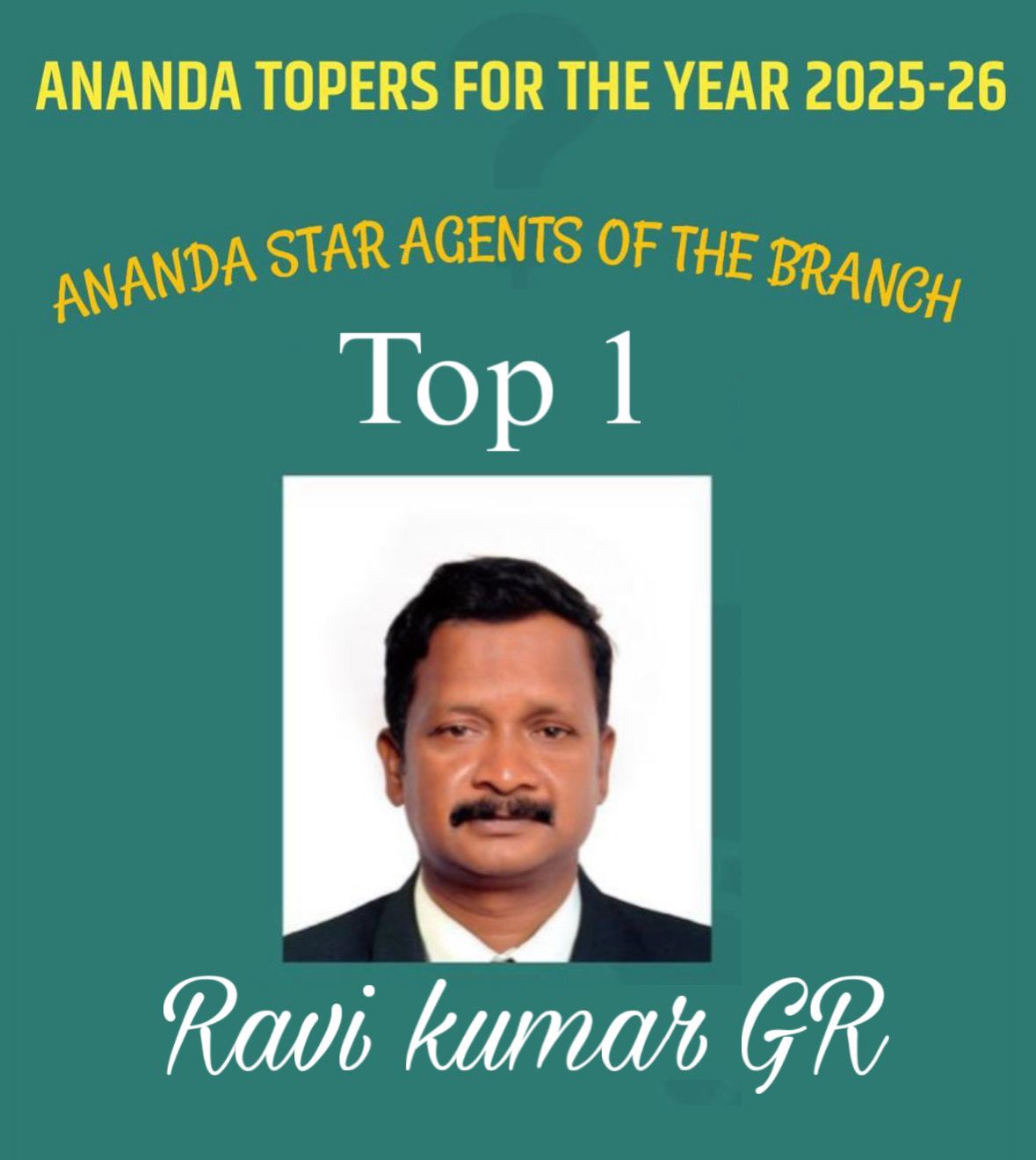 TOP ANANDA AGENT AT MY BRANCH