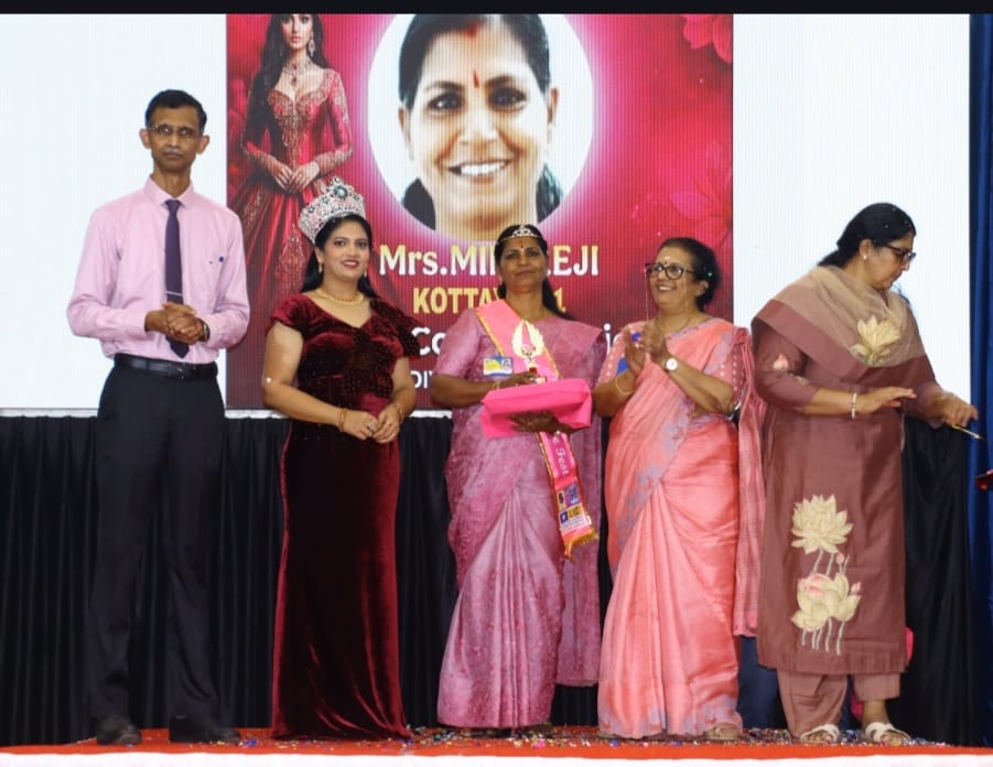 Honored at Pink Fest @ LIC Divisional Office, Kottayam — SDM, MM, and Mrs. Universe Sophia James
