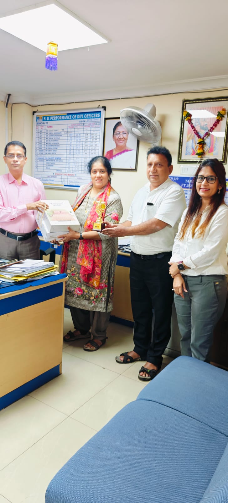 Felicitation at the LIC branch in September 2025.
