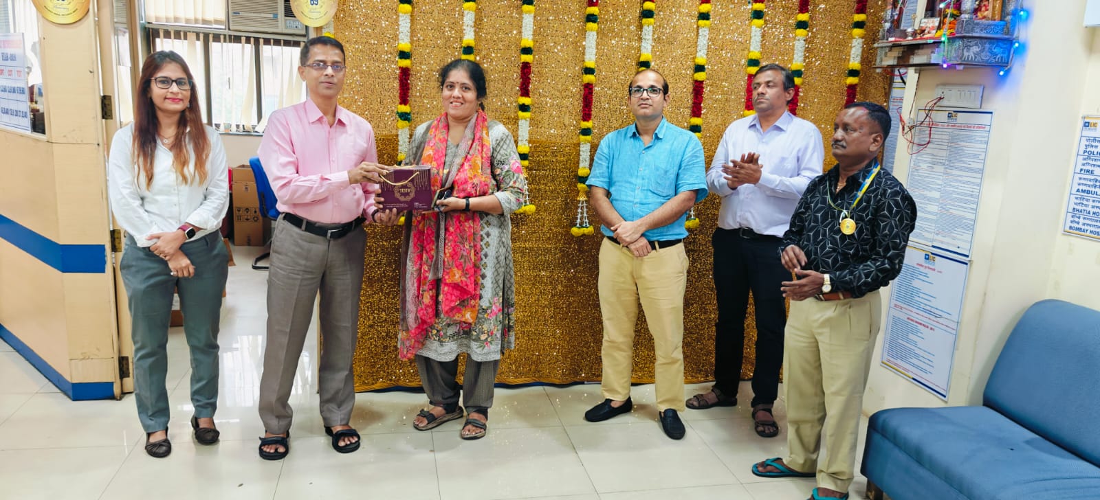 Felicitation at the LIC branch in September 2025.
