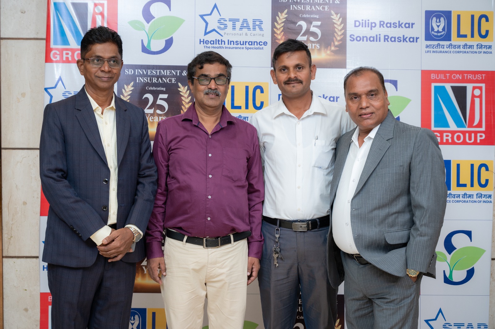 With Mr. Milind Mohite and Mr. Satish Hingmire, LIC Top Agents, and Development Officer Bamne Sir.