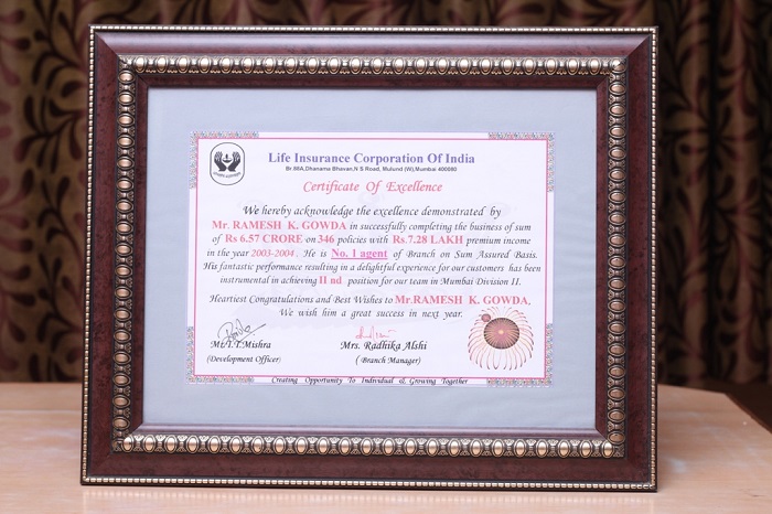 Certificate of Excellence