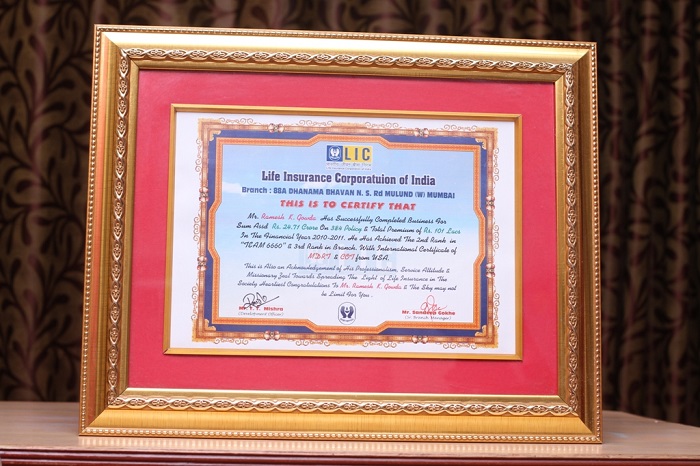 MDRT & COT Certificate