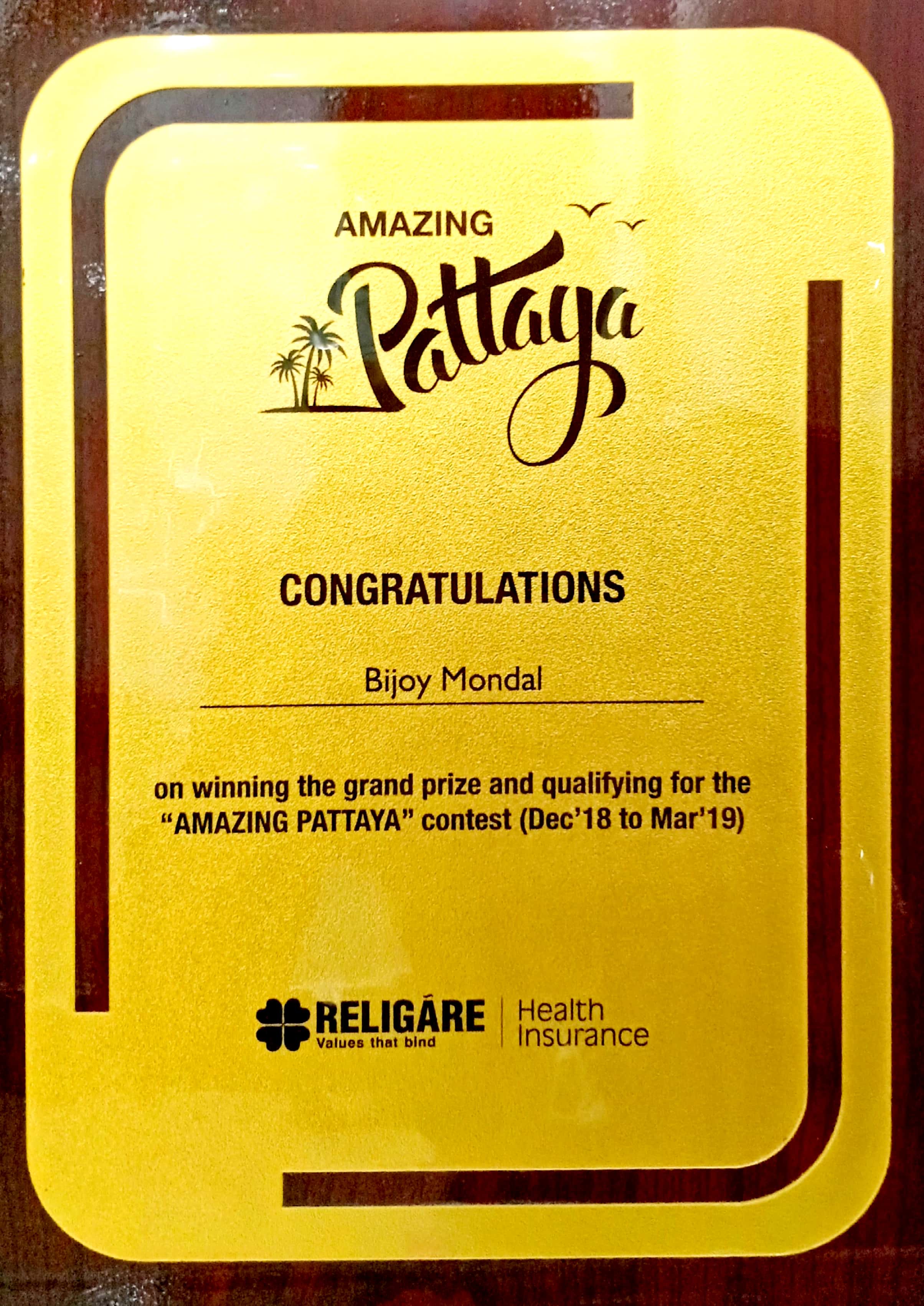 Dynamic PATTAYA achievement for RELIGARE 2019